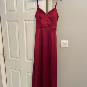 City studio satin fuchsia long formal dress, new